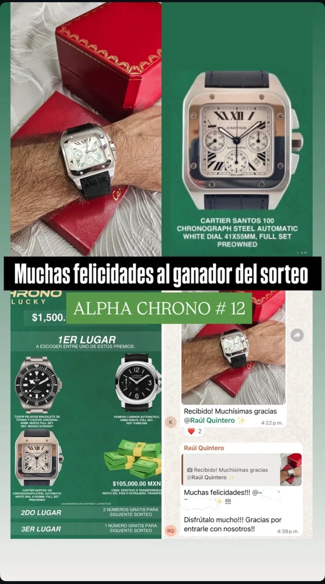 Ganador de un sorteo de Alpha Luxury con su reloj (7)